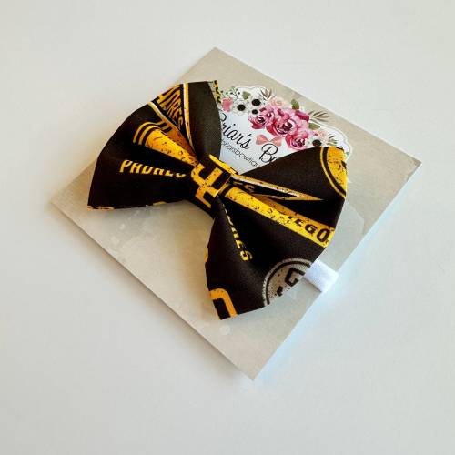 Padres Baseball Bow: Fabric Hair Clip or Nylon Headband