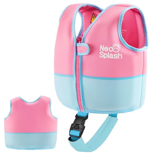 Kids Swim Vest Neoprene Swimming Aid with Adjustable Safety Strap for Age 1-3 and 3-6