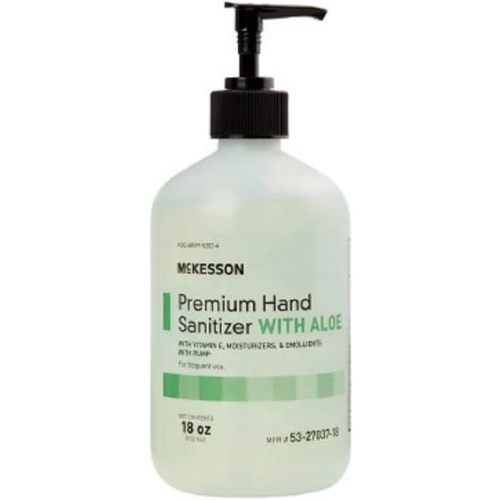 McKesson Premium Hand Sanitizer with Aloe, 53-27037-18, 18 oz Pump Bottle (each)