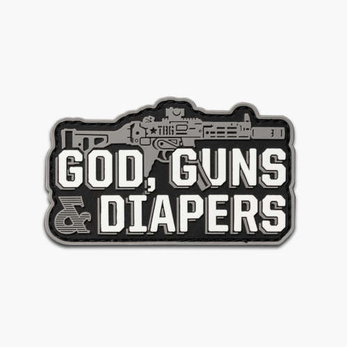 God Guns Diapers MP5 Patch - Waterproof & Fade-Resistant Accessory – Tactical Baby Gear