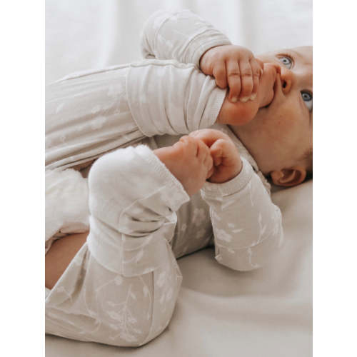 Magnolia Light Taupe Convertible Footie Pajamas | günamüna