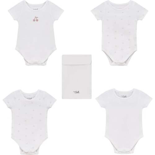 Cherry Print Undershirt Set Pure White/Mauve - Bebe Bella | Maisonette