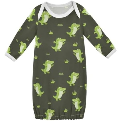 Baby Sleeper Gown for Newborn Girls Boys Long Sleeve Cotton Nightgown Clothes for Infant Home Coming 0-12 Months