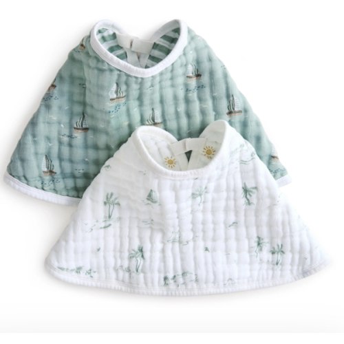 aden + anais Organic Cotton Muslin Oversized Burpy Bib in Sailing Seas