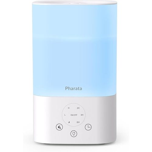 Humidifiers for bedroom, 3.5L Cool Mist Humidifier for Large Room, Top Fill Essential Oil Diffuser for Baby & Plant, Auto Shut-Off, Quiet Operation, White