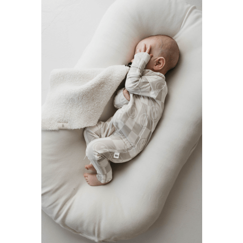 Bamboo Zip Pajamas | Smile Checkerboard
