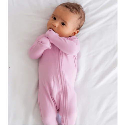 Dreamland Baby - Bamboo Pajamas w/DreamCuffs - 0-3M Color Misty Mauve