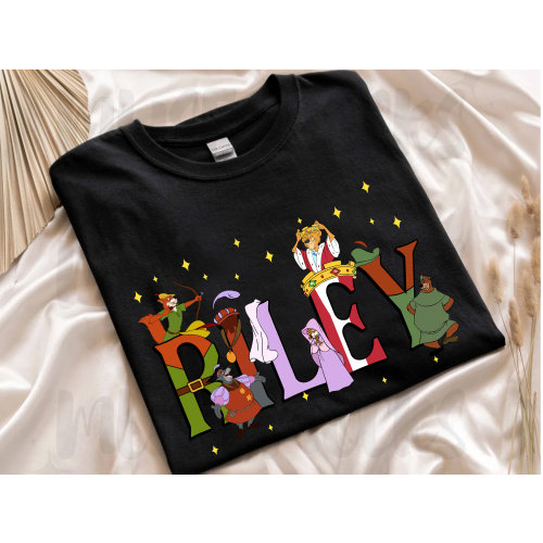 Personalized Robin Hood Characters Name Shirt, Disney Robin Hood Custom Girl Boy Tee, Name Kids Shirt,Custom Name Disney Family Matching Tee