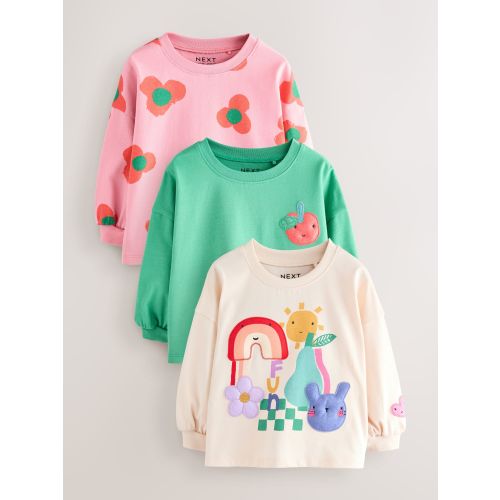 Rainbow Character Long Sleeve Tops 3 Pack (3mths-7yrs)