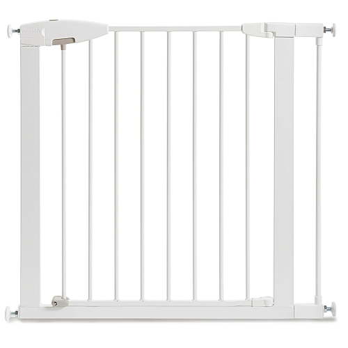 Munchkin Easy Close Pressure Mounted Baby Gate for Stairs, Hallways and Doors, Walk Through with Door, 29" Tall and 29.5" - 35" Wide, Includes (1) 2.75" Extension, Metal, White - Walmart.ca