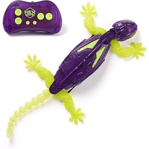 HEX BOTS Glow-in-The-Dark Gecko with Official Wall Climber Technology, Rechargeable Remote Control Robot Kids Toys, Prank Toys for Boys & Girls Ages 4 & Up