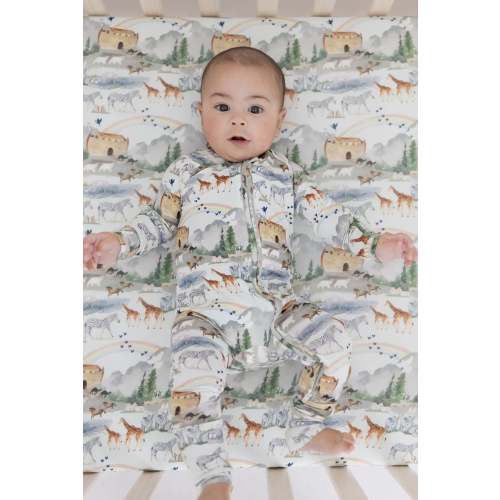 Tiny Revival Co Noah's Ark Bamboo Romper - Ruffle Me This