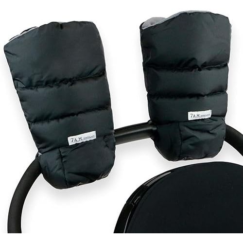 7AM Enfant Stroller Warmmuffs Gloves - Anti-Freeze Stroller Mittens for Handlebars, Water Repellent Hand Warmer Muff for Cold Weather, Plush Lined Stroller Warmmuffs | Winter Stroller Accessories