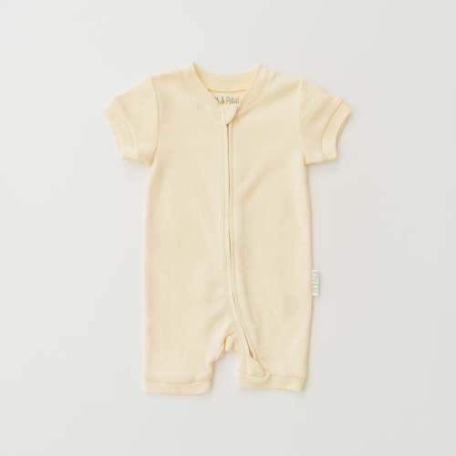 Short Sleeve Romper in Sunny Yellow