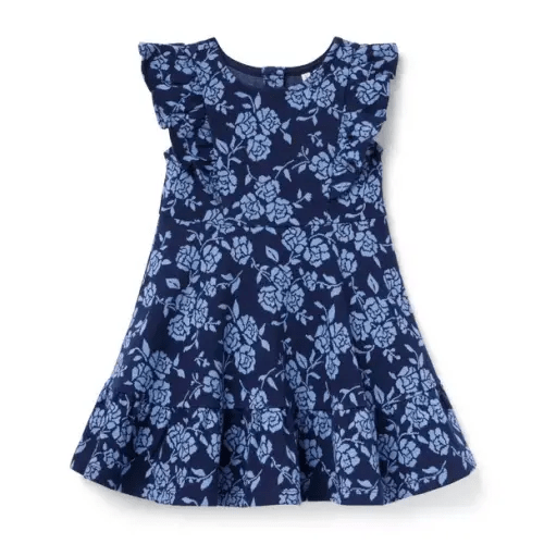 Girl Merchant Marine Floral Floral Jacquard Dress by Janie and Jack