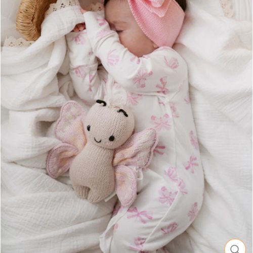 Frill Zip Romper | Pink Butterflies – Little and Fern