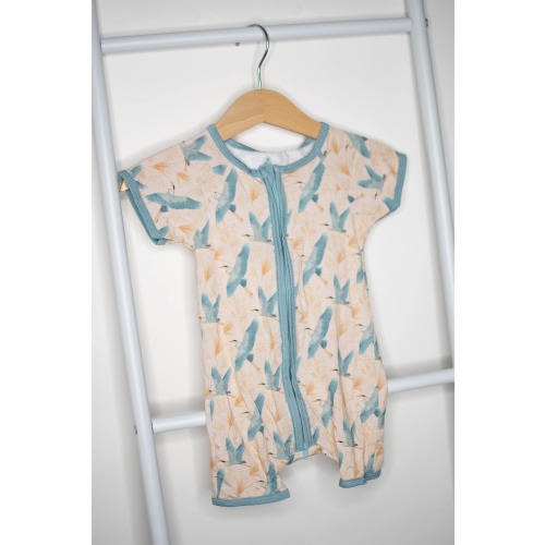 Blue Heron Bamboo Pajamas | Toddler Sleepwear, Nature Print, Gender Neutral PJs
