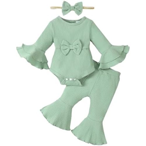 SUNNY PIGGY Baby Girl Clothes Infant Newborn Outfits Romper 0-18 Month Toddler Girls’ Clothing Pant Set