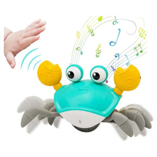 Crawling Crab Baby Toys with Music and Automatic Obstacle, Walking Crab Toddler Fun Toys