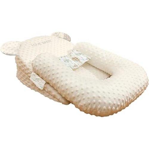 Baby Feeding Pillow for Breastfeeding Infant Feeding Pillow with Soft Removable Cover Ajustable & Portable for Baby (Pearl White, One Size)