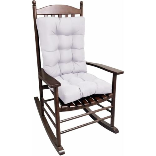Chair Cushion Set for Rocking Chair, Rocking Chair Cushion, Overstuffed Seat Back Cushion Pad, Indoor/Outdoor Seat Cushions with Ties,19x19 Inch (Light Gray)