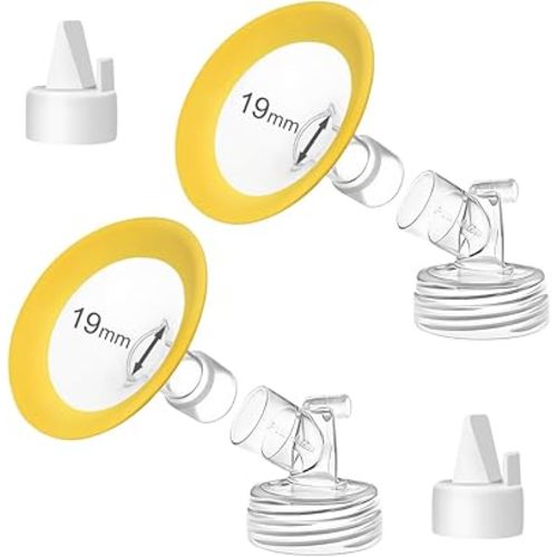 PumpMom-us 19mm Flanges Compatible with Spectra S2 S1 9 Plus Synergy Gold Pump Parts, Replacement Breast Pumps Shield Accessories for Spectra Flange 19 mm