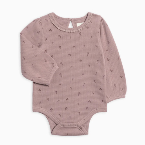 Langley Waffle Knit Lace Neckline Bodysuit