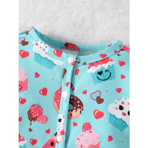 newborn donut cake print romper footed design hat outdoor - Temu
