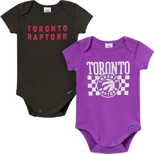 Gerber unisex-baby NBA Team 2 Pack Short Sleeve Onesie Bodysuits