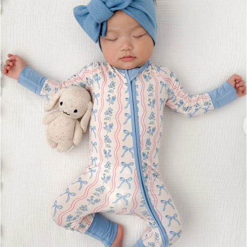 Amelia Bow Zipper Romper – In My Jammers