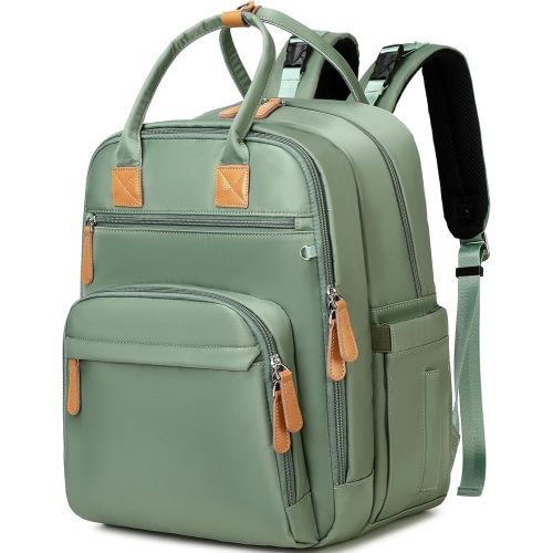 LORADI 18 Pockets Large Diaper Bag Backpack with 4 Insulated Pockets and Stroller Clips, Baby Shower Essentials (XL Green, Extra Large)
