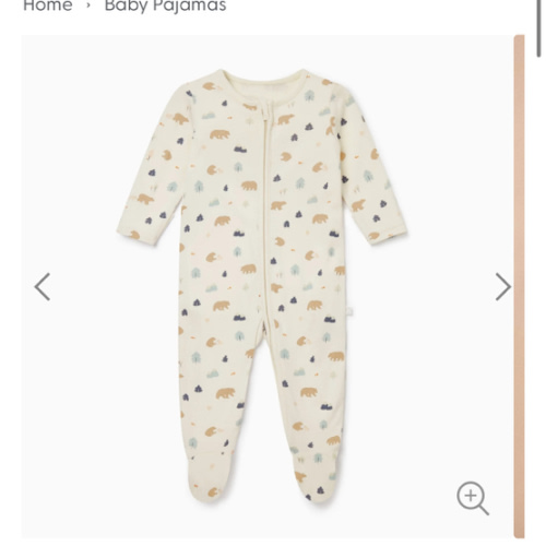 Bear Print Clever Zip Baby Pajamas | Organic Baby Clothes | MORI US