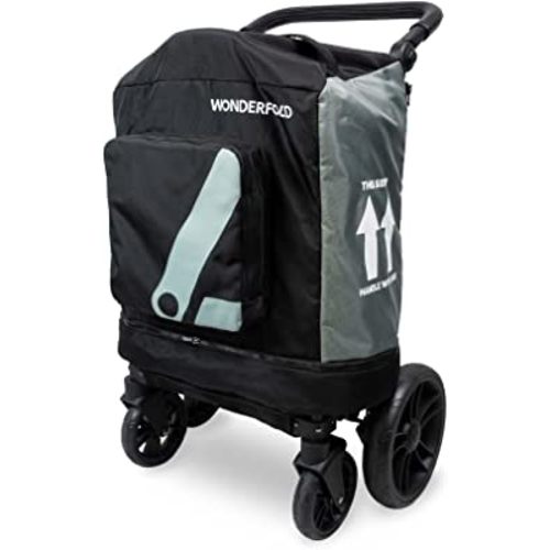 WONDERFOLD Stroller Wagon Travel Cover Featuring Front Storage Pocket, Inner Storage Pocket for Rear Basket and Canopy, and an Optional Wheel Cover (Fits Only W4)