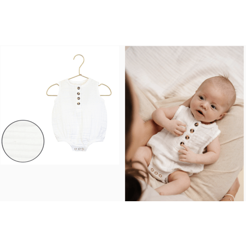 Cloud Muslin™ Bubble Romper - White