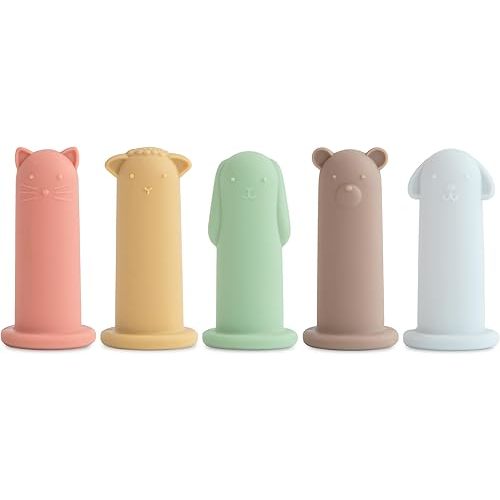 mushie Silicone Animal Finger Puppets 5-Pack