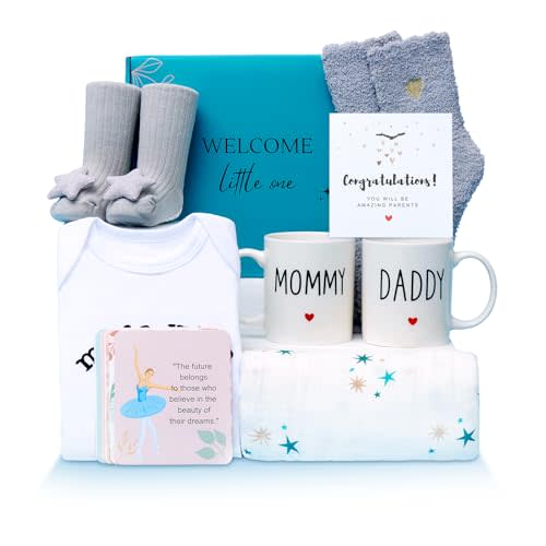 MIYYET Pregnancy Gifts for Expecting Moms, Thoughtful Gift for New Parents, Cute Baby Shower and Gender Reveal Surprise, First-Time Family Celebration Bump Box with Meaningful Keepsake Items