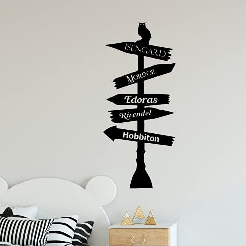 Lord of the Rings Mordor Pathway Signage Fantasy World Wall Sticker Art Decal for Girls Boys Room Bedroom Nursery Kindergarten House Fun Home Decors Sticker Wall Art Vinyl Decoration Size (10x6 inch)