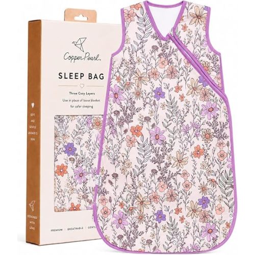 Premium 3-Layer Knit Sleep Bag 1.0 TOG "Flora" by Copper Pearl