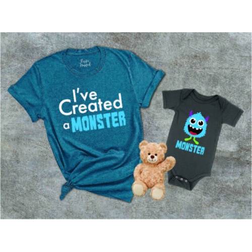 I've Created a Monster and Monster Matching Shirts, Matching Family Shirt, Matching Dad and Son T-shirts, fathers Day Gift, Monster Tee
