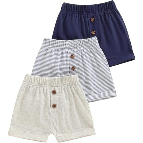 Baby Boys' Toddler 3-Pack Pull-on Jogger Shorts Classic Fit Elastic Waist Shorts Kids Multipacks Pants