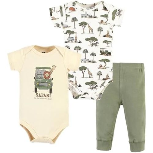 Hudson Baby Unisex Cotton Bodysuit and Pant Set
