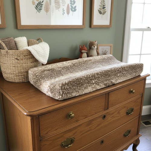 Fawn Minky Woodland Changing Pad Cover