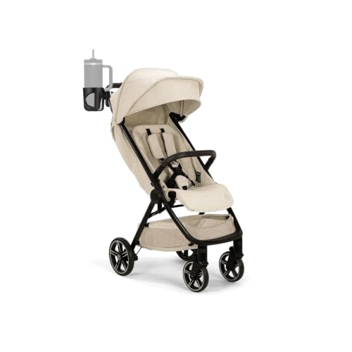 Cup Holder Compatible with Nuna Stroller Models TRVL, TRVL LX, Mixx, TAVO, SWIV & Demi – 360° Adjustable Clamp, Spill-Resistant, Secure Hold, Fits Bottles, Tumblers & Travel Mugs (Black)