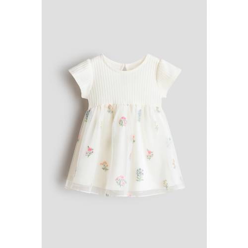 EMBROIDERED TULLE-SKIRT DRESS