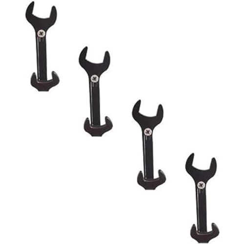 4pcs Vintage Wrench Shape Hooks, Black Wall Hooks for Bathroom Kitchen Home or Office Use for Hanging Clothes, Hats, Towels, Clothes, Keys and Other Miscellaneous Items