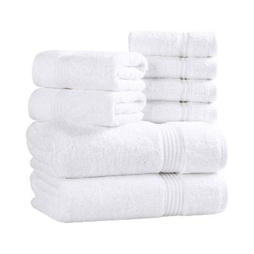 Superior 8 pc Egyptian Cotton Highly Absorbent Solid Ultra Soft Towel Set
