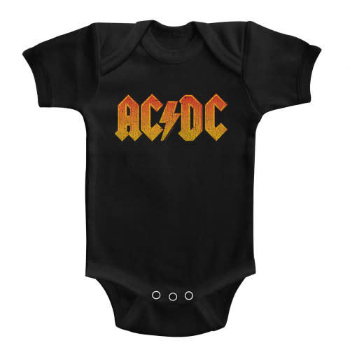AC/DC Distressed Orange Black Baby Onesie T-Shirt