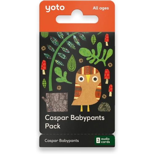 Yoto Caspar Babypants Pack - 3 Kids Audiobook Cards for Use with Player & Mini All–in–1 Audio Player, Screen–Free Listening with Fun Festive Music for Playtime Travel & Holiday Parties, Ages 0+