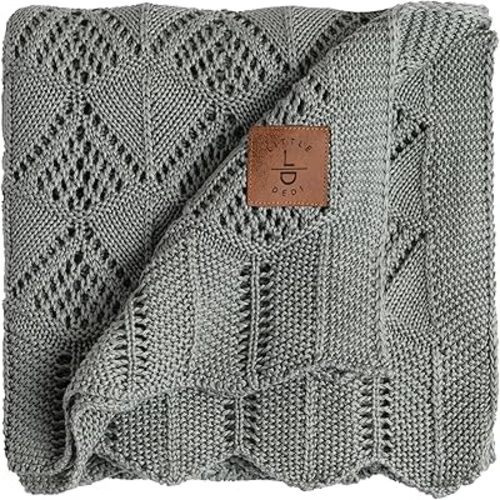 Hypoallergenic Baby Blanket - 30x40 Inches, Green, Oeko-TEX® Certified, Thermal-Regulating, Silky Soft Knit in Sage for Girls & Boys - Swaddle, Toddler, or Receiving Blanket