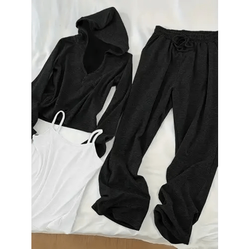 2025 spring hoodie sweatshirt casual wide leg - Temu